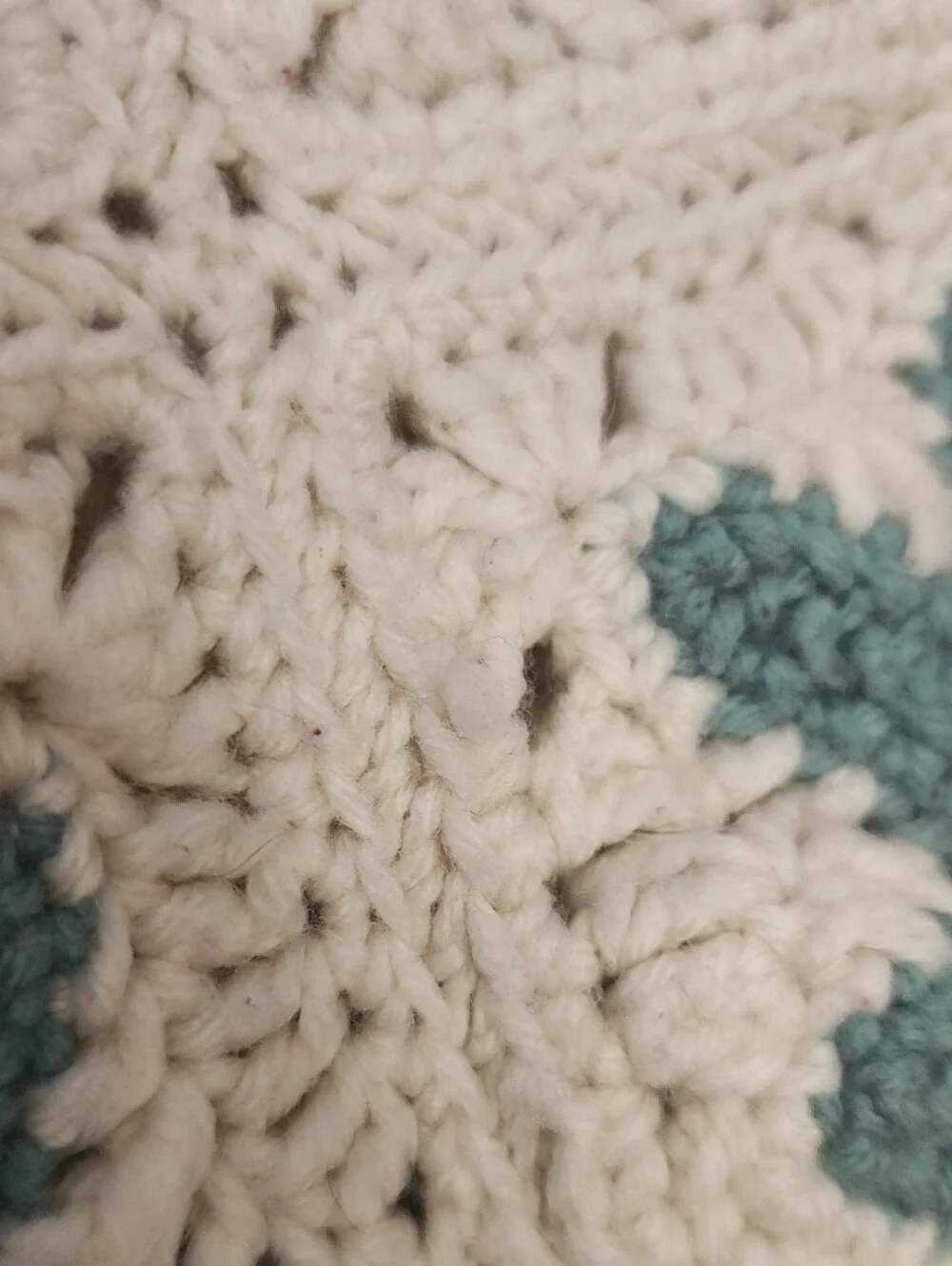 Handmade Crochet Rose Blanket - Pink & Green Floral Squares 38